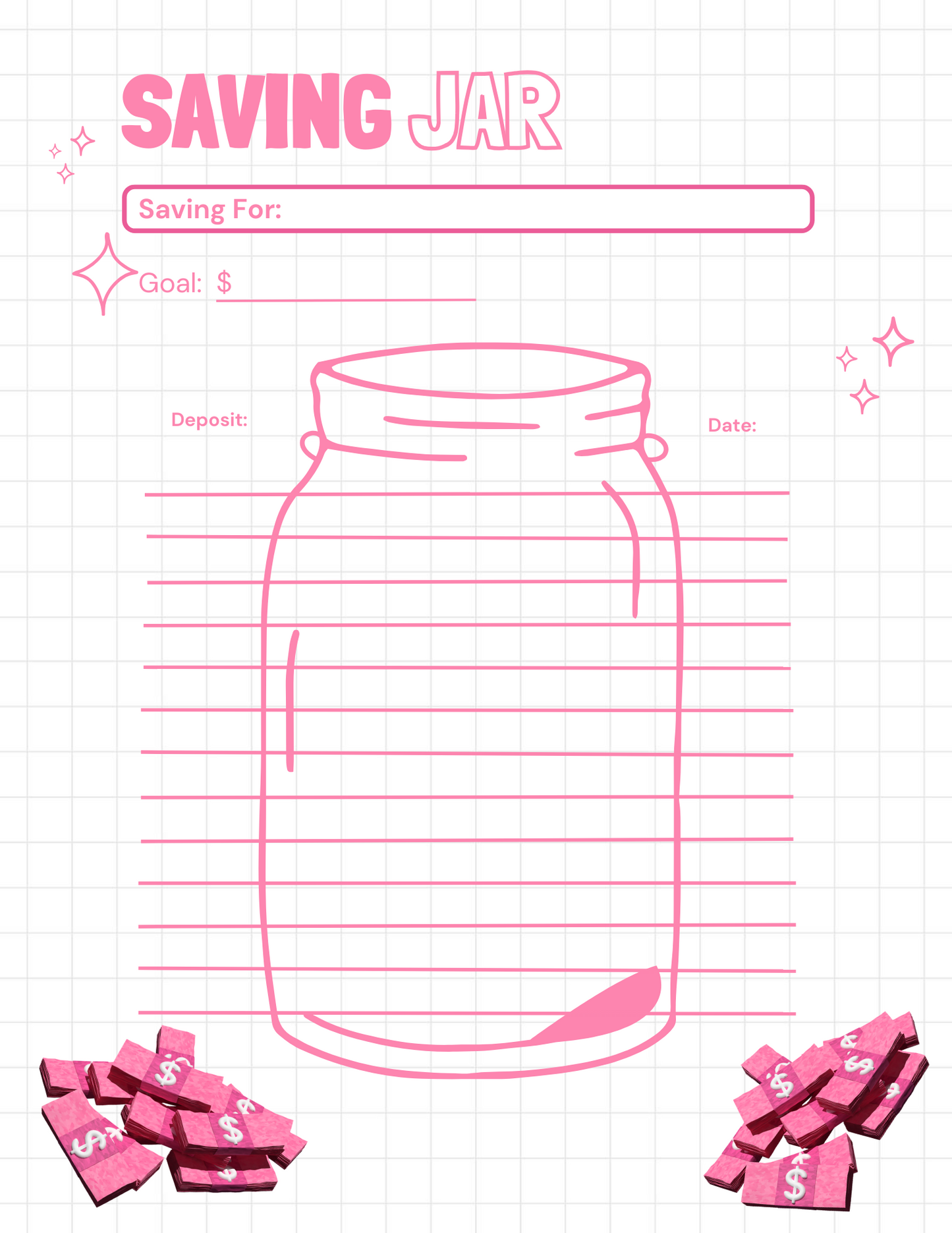 Money Mindset Savings Jar Worksheet